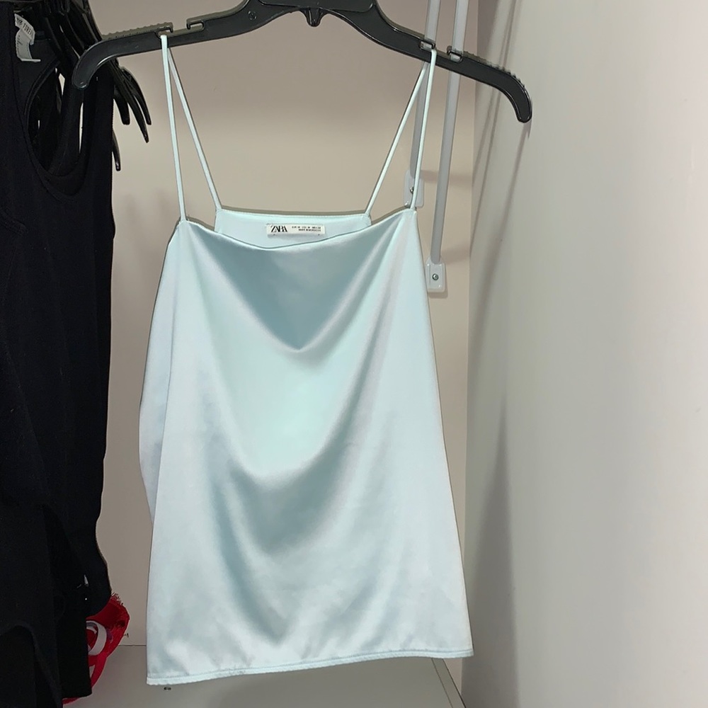 Blue Satin Tank From Zara! Size Medium
